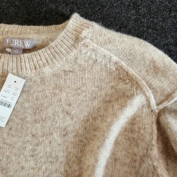NWT - J Crew Oatmeal color sweater Size Label M,  Fit oversized or large - Picture 10 of 13